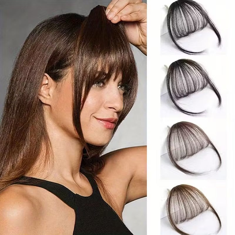 2pcs Fringe Air Bangs with Sideburns Hair Clip In Hair Extensions-All-Handmade Textile Process Heat Resistant Hairpieces for Women/s